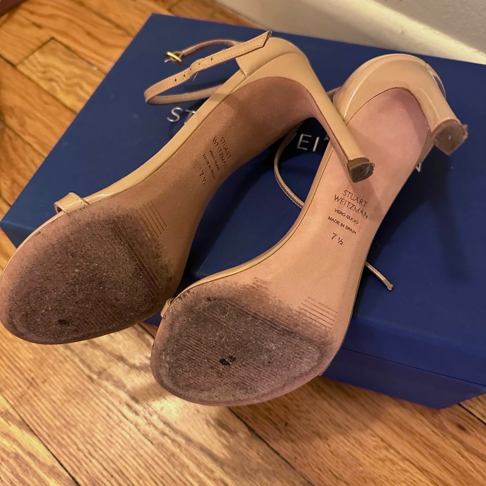 Stuart Weitzman strappy sandals nude nudistcurve